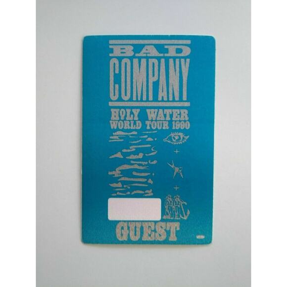 Bad Company Holy Water Backstage Pass Original 1990 Concert Hard Rock Music Blue - Picture 5 of 5